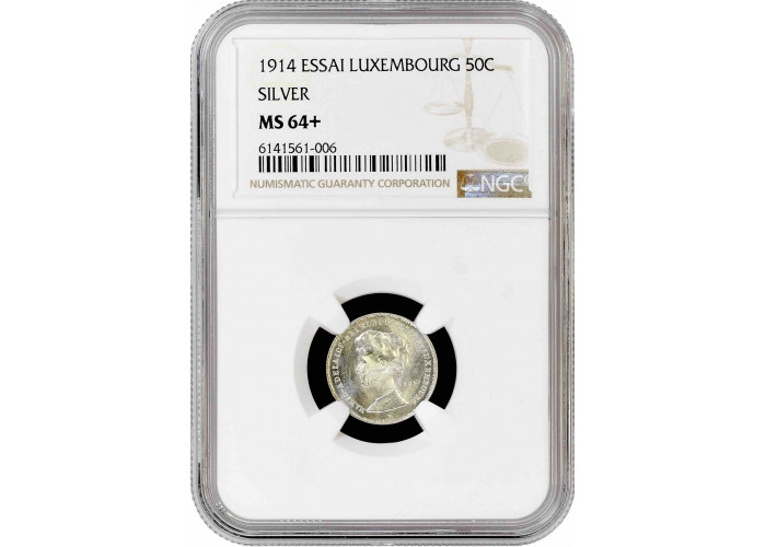 Люксембург 50 сантимов 1914 г., NGC MS64+ ESSAI, "Великая герцогиня Мария Аделаида (1912 - 1919)"