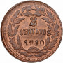 Honduras 2 Centavos 1910, NGC MS63 RB, "Peso (1871 - 1930)"