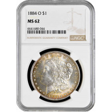 USA 1 Dollar 1884 O, NGC MS62, "Morgan Dollar" silver coin