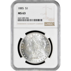 USA 1 Dollar 1885, NGC MS63, "Morgan Dollar" silver coin