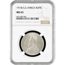 German East Africa 1 rupie 1914 J, NGC MS63, "Rupie (1890 - 1903)"