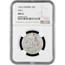 Austria 10 kreuzer 1632 HALL, NGC MS61, "Erzherzog Leopold V (1619 - 1632)"