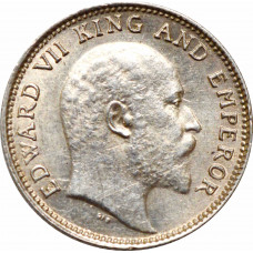 India - British 1/4 rupee 1905, UNC, "King Edward VII (1902 - 1910)"