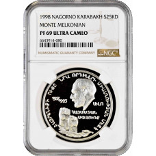 Nagorno-Karabakh 25.000 dram 1998, NGC PF69 UC, "Monte Melkonian" Top Pop 2/0