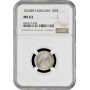 Hungary 10 filler 1926 BP, NGC MS63, "Regency (Pengő) (1926 - 1945)" Pop 2/1