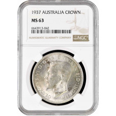 Australia 1 crown 1937, NGC MS63, "King George VI (1937 - 1952)"