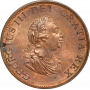 Great Britain 1/2 penny 1799, PCGC MS63 RB, "King George III (1760 - 1820)"