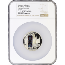 Cook Islands 10 dollars 2013, NGC PF70 UC, "Windows of Heaven - Chartres" Top Pop