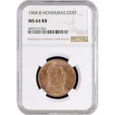 British Honduras 1 cent 1904, NGC MS64 RB, "King Edward VII (1902 - 1910)"