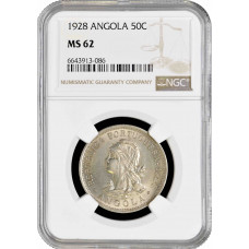 Angola 50 centavos 1928, NGC MS62, "Portuguese colony (1921 - 1974)"