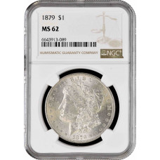 USA 1 dollar 1879, NGC MS62, "Morgan Dollar" silver coin