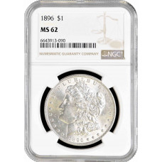 USA 1 dollar 1896, NGC MS62, "Morgan Dollar" silver coin