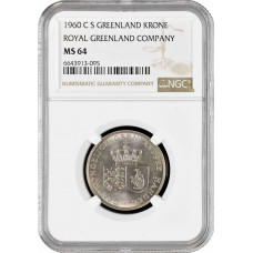 Greenland 1 krone 1960 CS, NGC MS64, "Royal Greenland Company"