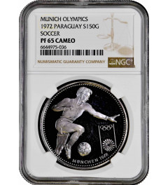 Paraguay 150 guaranies 1972, NGC PF65 CAM, "Munich Olympics - Soccer"