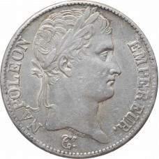 France 5 francs 1808 B, XF, "Emperor Napoleon I (1804 - 1815)"