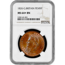 Great Britain 1 penny 1826, NGC MS64+ BN, "King George IV (1820 - 1830)"