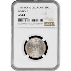 Greenland 25 ore 1926, NGC MS64, "Krone (1926 - 1964)"