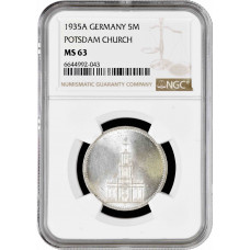 Germany - Third Reich 5 reichsmark 1935 A, NGC MS63, "Potsdam Garrison Church"