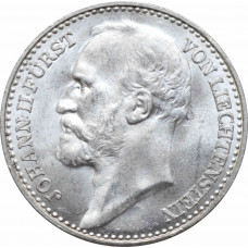 Liechtenstein c 1900, BU, "Prince Johann II (1858 - 1929)" silver coin