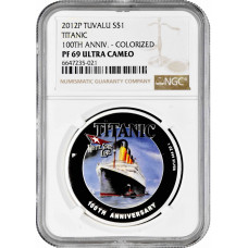 Tuvalu 1 dollar 2012, NGC PF69 UC, "100th Anniversary - Sinking of the Titanic"