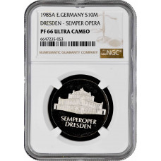 Germany - GDR 10 mark 1985, NGC PF66 UC, "Dresden - Semper Opera" silver coin