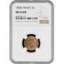 Frankreich 2 Centime 1862 K, NGC MS63 RB, "Kaiser Napoleon III (1852 - 1870)"