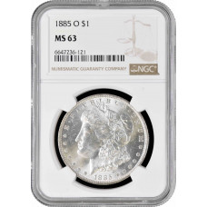 USA 1 Dollar 1885 O, NGC MS63, "Morgan Dollar" silver coin