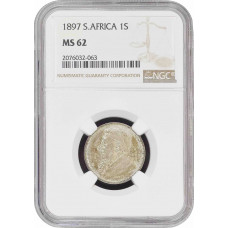 South Africa (Transvaal) 1 shilling 1897, NGC MS62, "Paul Kruger (1880 - 1900)"