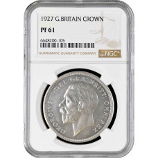 Great Britain 1 crown 1927, NGC PF61, "King George V (1910 - 1936)" silver coin