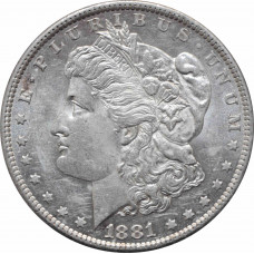 USA 1 Dollar 1881 O, UNC, "Morgan Dollar" silver coin