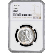 USA half dollar 1934, NGC MS65, "100th Anniversary - State of Texas"