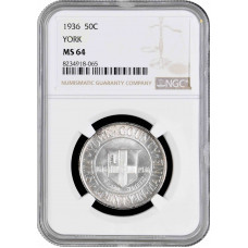 USA half dollar 1936, NGC MS64, "300th Anniversary - York County, Maine"