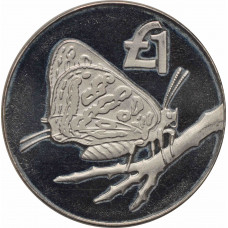 Cyprus 1 pound 2002, PROOF, "Butterfly"