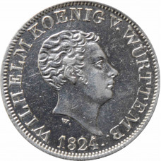 Wurttemberg 12 kreuzer 1824, UNC, "King William I (1816 - 1964)" silver coin