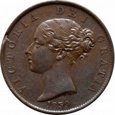 Isle of Man 1/2 penny 1839, AU, "Queen Victoria (1838 - 1901)"