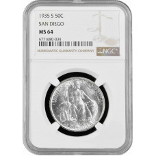 USA half dollar 1936 S, NGC MS64, "Pacific International Exposition in San-Diego"