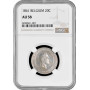 Belgium 20 centimes 1861, NGC AU58, "King Leopold I (1832 - 1865)"