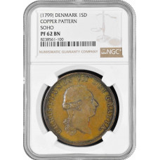 Denmark 1 speciedaler 1799, NGC PF62 BN PATTERN, "Christian VII (1766 - 1808)"