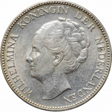 Нидерланды 1 гульден 1931 г., UNC, "Королева Вильгельмина (1890 - 1948)"