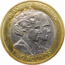 Гибралтар 2 фунта 2007 г., UNC, "60 лет свадьбе Королевы Елизаветы II и Принца Филиппа"