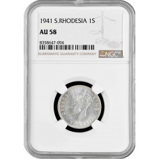 Südrhodesien 1 Schilling 1941, NGC AU58, "Britische Kolonie (1932 - 1955)"