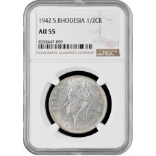 Südrhodesien 1/2 Сrown 1942, NGC AU55, "Britische Kolonie (1932 - 1955)"