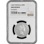 Portugal 500 reis 1855, NGC UNC Det., "King Pedro V (1853 - 1861)" silver coin