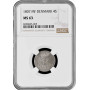 Denmark 4 skilling 1807 MF, NGC MS63, "Christian VII (1766 - 1808)" silver coin