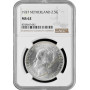 Нидерланды 2 1/2 гульдена 1937 г., NGC MS62, "Королева Вильгельмина (1890 - 1948)"