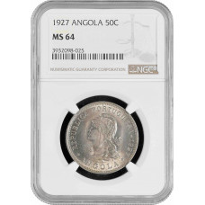 Ангола 50 сентаво 1927 г., NGC MS64, "Португальская колония (1921 - 1974)"