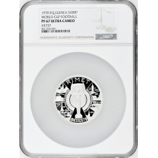Экваториальная Гвинея 200 песет 1970 г., NGC PF67 UC, "Чемпионат мира по футболу 1970"