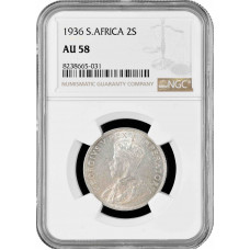 ЮАР 2 шиллинга 1936 г., NGC AU58, "Король Георг V (1923 - 1936)"