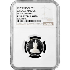 Панъевропейский союз 1 экю 1972, NGC PF68 UC, "Карол Великий (742 - 814)" Top Pop