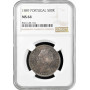 Portugal 500 reis 1889, NGC MS64, "King Luís I (1861 - 1889)" silver coin